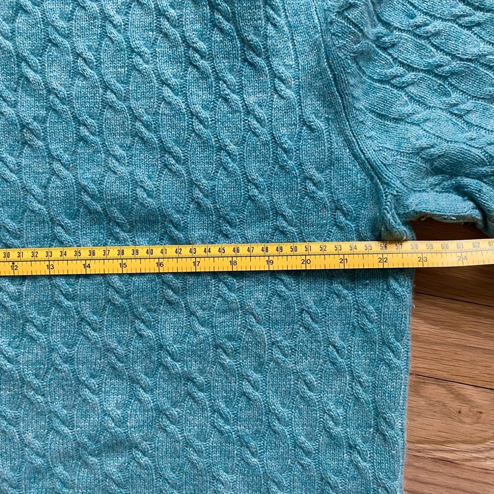 Invisible World Woman’s Cashmere cable knit Soft Green Sweater XXL luxurious - Picture 6 of 7